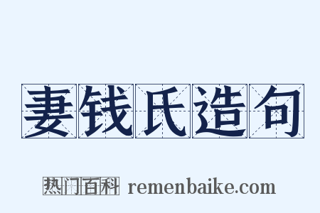 妻钱氏造句是什么意思的图片